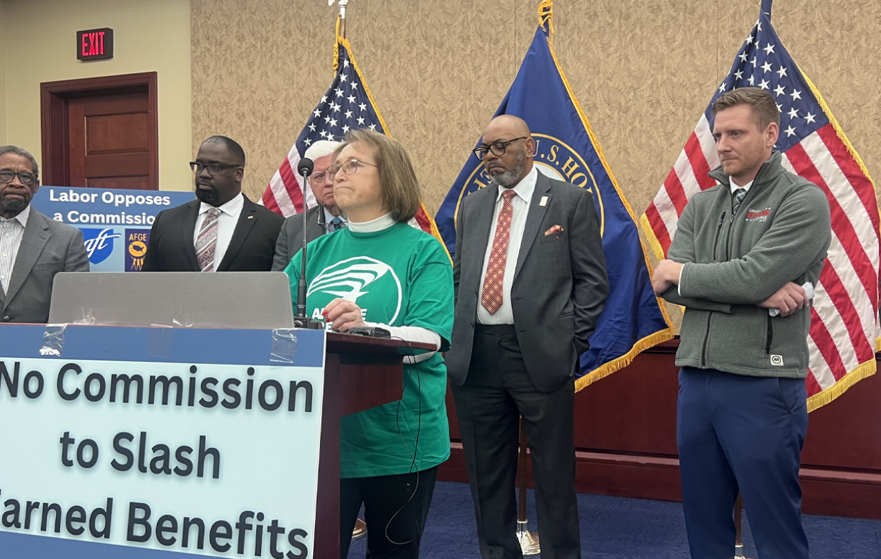 AFSCME Retiree Mary Cannon-James speaks out against a so-called fiscal commission Photo credit: Madalin Sammons/ AFSCME